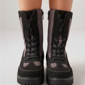 Catherines Black and Gray Combat Boots